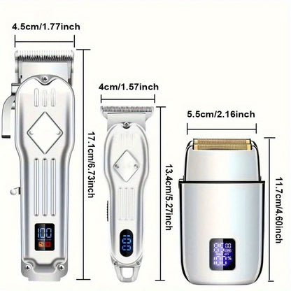 Hair Clipper Kit for Men Cordless USB Rechargeable LCD Screen Beard Trimmer Hair Cutting Set Professional Home Salon Grooming Kit Father's Day Gift