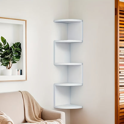 5/3 Tier Utility Shelf, Hanging Corner Shelf, Easy to Install, Multi-Tier Wall Mounted Storage Shelf, Floating Storage Shelf for Living Room, Bedroom, Kitchen, Bathroom, Office - Creative Decorative Organizers, Perfect Gifts, White/black