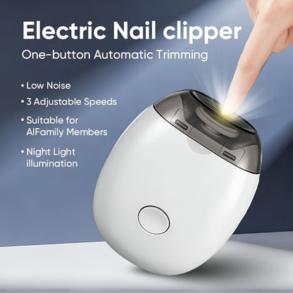 [Portable Nail Trimmer] 2pcs Automatic Electric Nail Clipper with LED Light - Motor, Low Noise And Glow with Nail Scraps Storage - Portable Nail Trimmer Suitable for Home And Travel, for Adults And Seniors