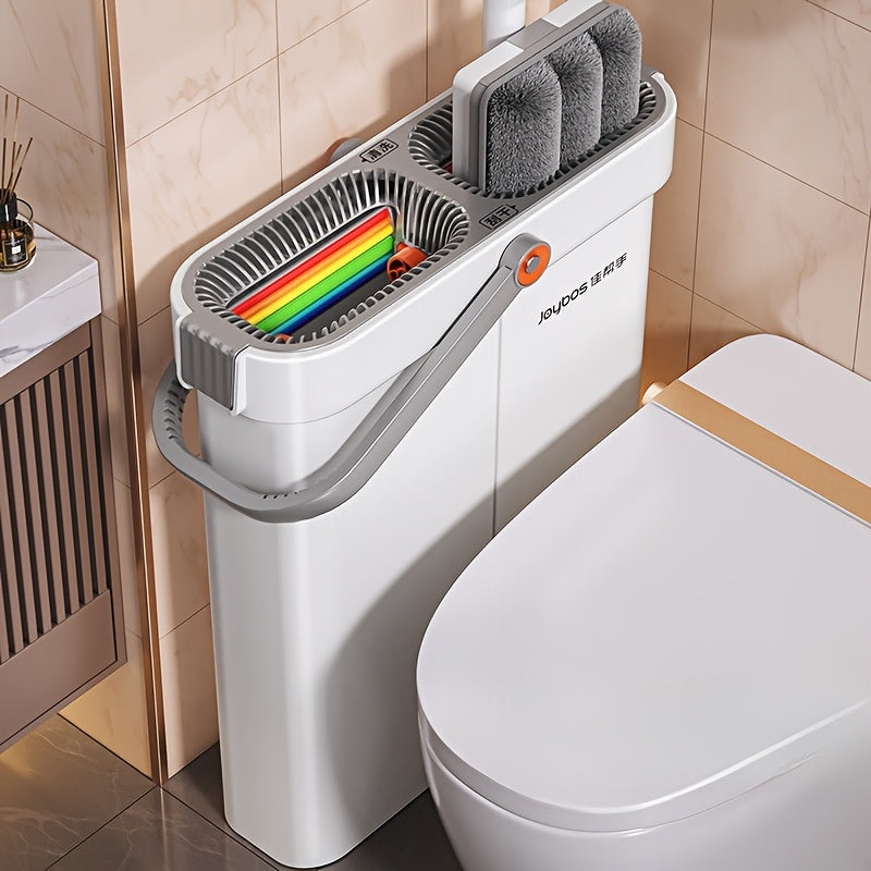 12.99/15.74 Inch Flat Mop And Bucket System, Includes 2/4/7 Reusable Microfiber Mop Pads, Floor Cleaning System, Wet Dry Mop, Wall Cleaner, 360 Degree Swivel Head, for Hardwood Floor Mop, Bedroom/Bathroom/Living Room Cleaning Supplies