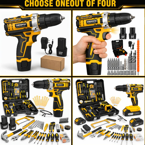 Accessories Sold Separately Cordless Impact Drill Set, 12V/21V Electric Drill Kit, 45Nm Power, 2-Speed, Keyless Chuck, LED Light, With 1/2 Battery & Charger Included, 24pcs Accessories, Ideal For Home Repair