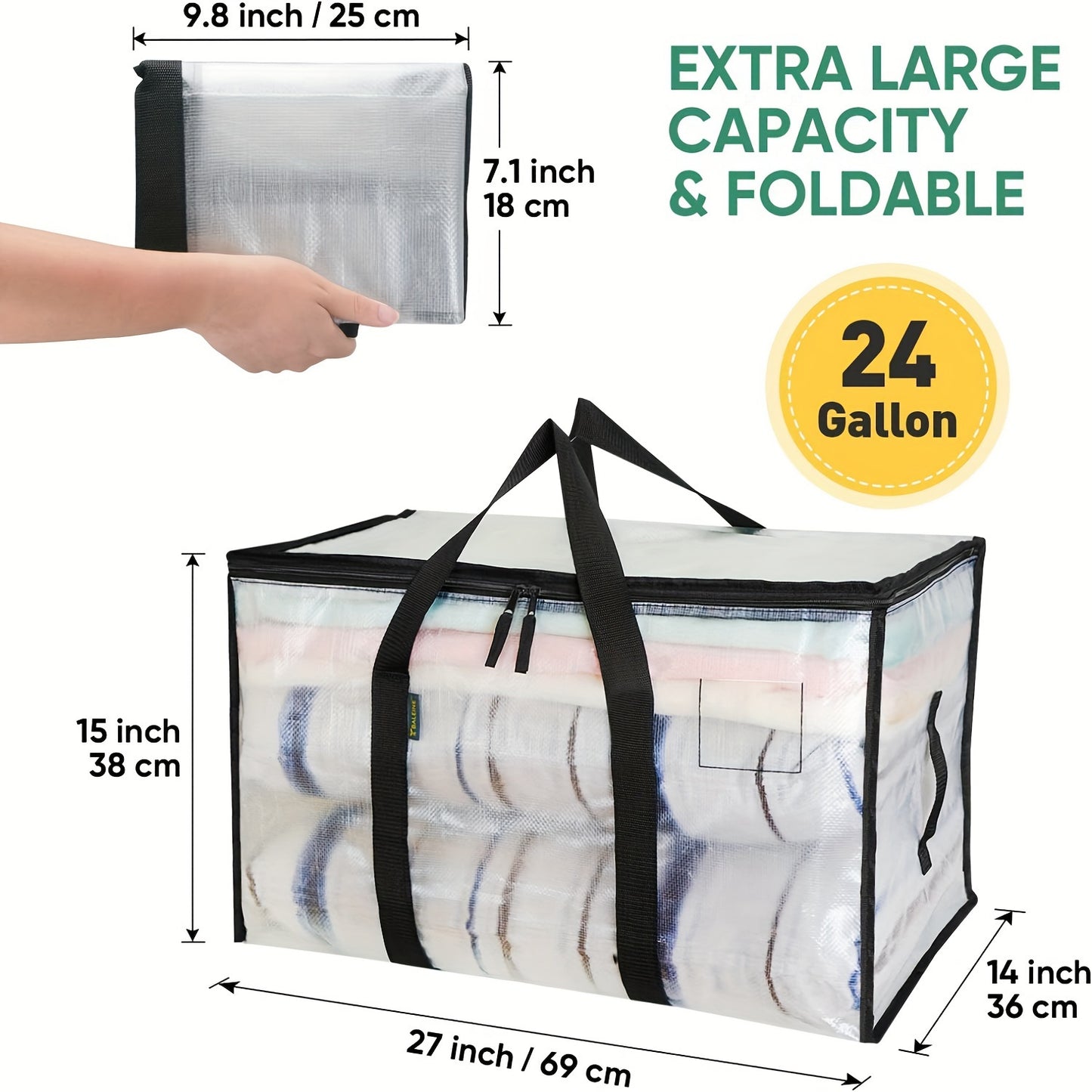 [Heavy-Duty Moving Bags] 1/4/6-Pack Heavy-Duty Oversized Moving Bags | Reinforced Handles Storage Tote for Clothes, Moving Supplies