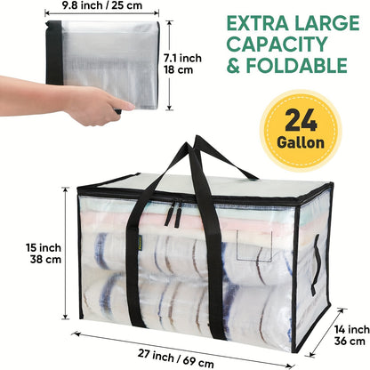 [Heavy-Duty Moving Bags] 1/4/6-Pack Heavy-Duty Oversized Moving Bags | Reinforced Handles Storage Tote for Clothes, Moving Supplies