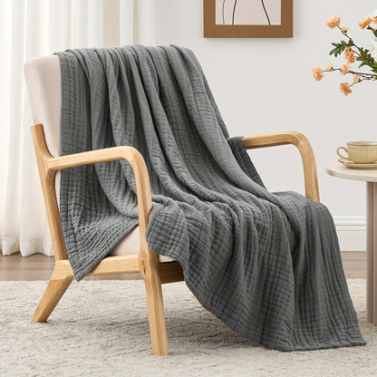 New Year 6 Layer 100% Muslin Blanket, Muslin Blanket For Couch Bed, Gauze Blanket For Adult, Lightweight And Breathable Blanket All Season