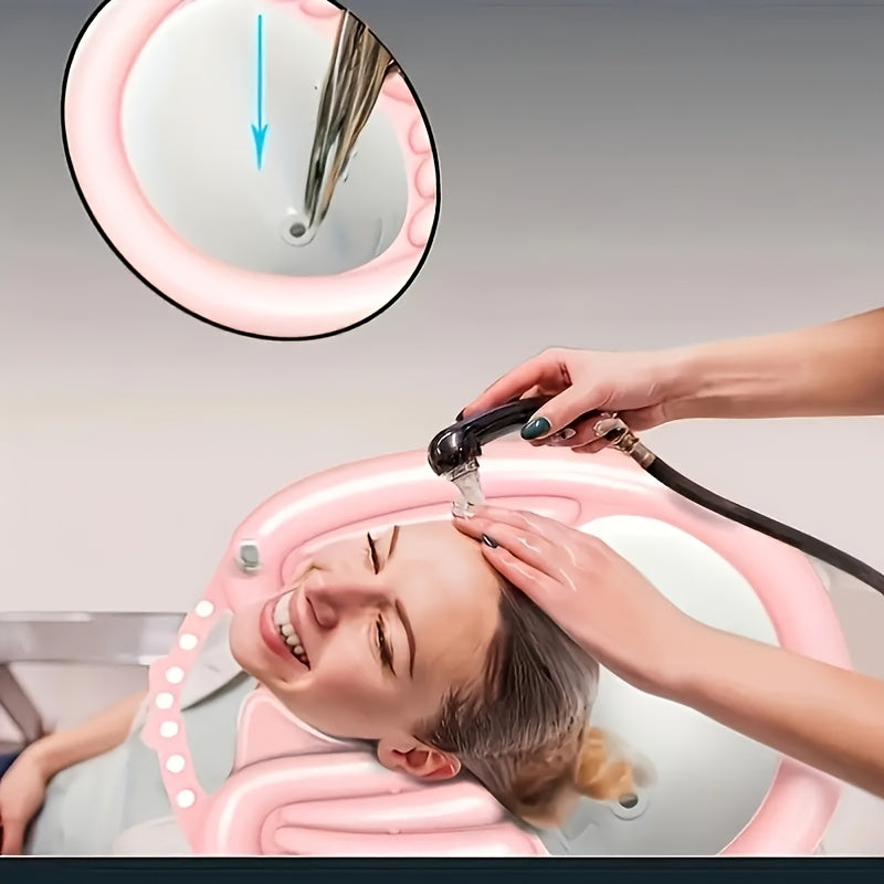 [Portable, Lightweight] 4pcs Inflatable Shampoo Basin, Mobile Portable Shampoo Basin With Air Pump And Drainage, Soft And Comfortable Lightweight Shampoo Basin, Suitable For The Elderly, Disabled, Pregnant Women, Injured, Bedridden, Can Be Folded For Stor