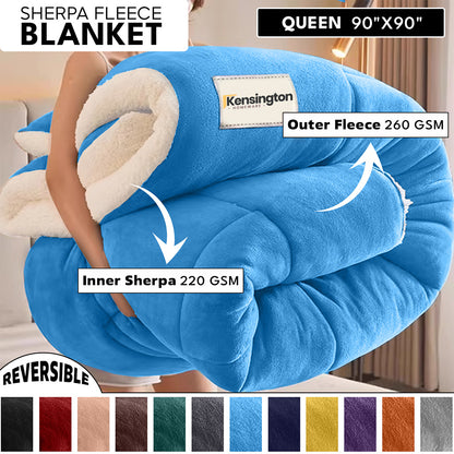 480GSM Heavy Sherpa Fleece Blanket – Double-Sided Warm Throw for Couch, Bed, Office and Travel, Reversible All Season Comfort, Room & Sofa Decoration, Holiday Gift, Sofa Blankets