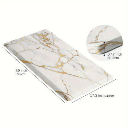 Kitchen Mat, 1/2 Inch Thick Anti Fatigue Kitchen Rugs And Mats Cushioned Kitchen Floor Mat Non-Skid Kitchen Mats for Standing Desk Office Sink 17.3" X 39", White