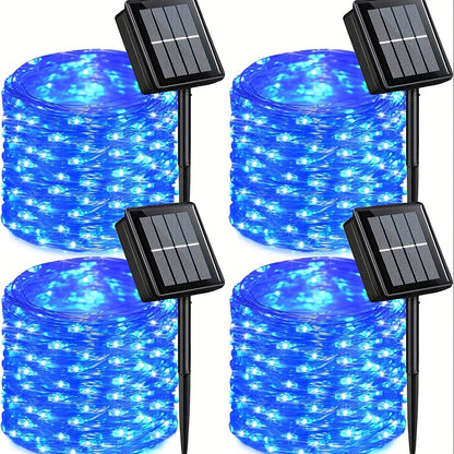 2/4/8 Pack Solar Fairy Lights, 330 LED Outdoor Solar Christmas Lights, 8 Modes Wire Solar Twinkle String Lights for Christmas Tree Wedding Party Garden Patio