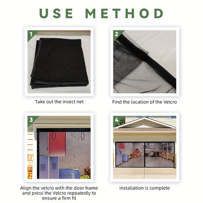 Garage Screen Door - Heavy-duty Magnetic Closure, Hands-free, Easy To Install, For 2-car Garages, Patios And Outdoor Spaces - Durable, Weather-resistant, Pest-resistant