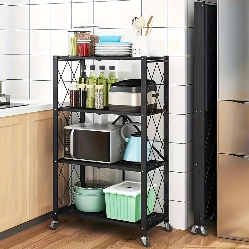 3/4/5 Layers, No Need to Install with Pulleys, Movable Portable Floor Sundries Storage Rack, Flat Outdoor Storage Bins/Cabinets, Same Deck Box, Large Capacity Storage Solution, Camping Balcony, Courtyard Universal, Commercial Wheeled Shelves