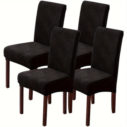 4/6pcs Chair Covers For Dining Room, Stretch Jacquard Dining Chair Slipcovers Removable Washable Chair Protector For Kitchen, Hotel, Restaurant