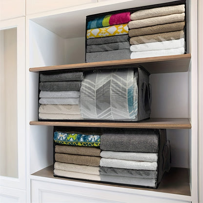 Set of 3 Foldable Storage Bags for Clothes, Featuring a Large Transparent Window And Durable Handles, Ideal for Organizing Closets, Dorms, Pillows, Bedding, Clothing, Stuffed Animals, And Blankets, in Grey, Under-Bed Storage