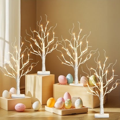 4/6pcs Illuminated Birch Tree, Wedding Decoration, LED Birch Tree, Warm White Glowing Lights for Home, Fireplace Gatherings Indoors, Back-To-School Season Decoration, Decorative Lights for Wedding Birch Tree