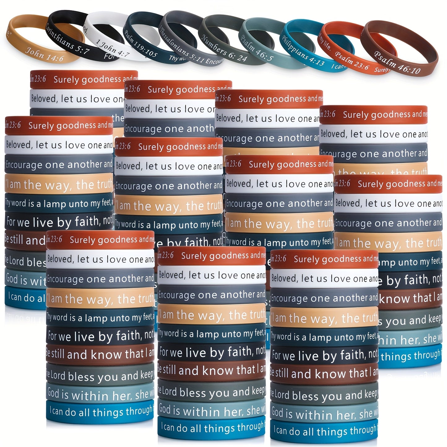 Gift For Her/Him 240pcs of Bible Verse Bracelets, Christian Silicone Wristbands in Bulk Supply, Motivational Quotes Wristbands, Father'S Day Gifts, Religious Gathering Small Gifts, Unisex