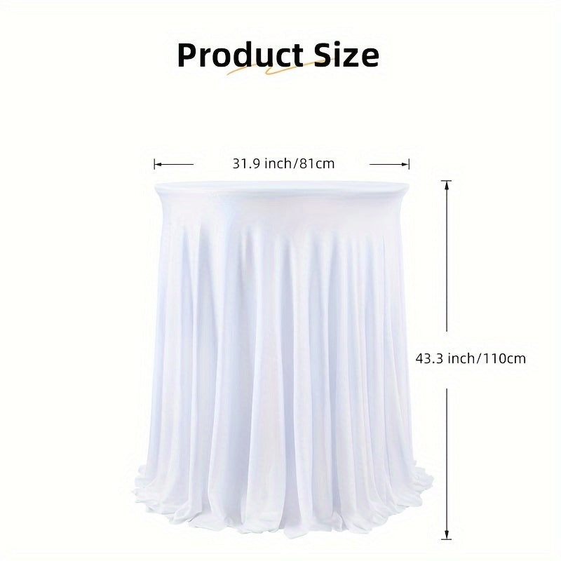 Spandex Cocktail Table Cover Round Stretch Tablecloth for Party Wedding Banquet – Elastic High Top Table Cloth Fitted Cover for Events, Birthdays, Hotels, Outdoor Picnic, Exhibition
