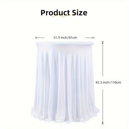 Spandex Cocktail Table Cover Round Stretch Tablecloth for Party Wedding Banquet – Elastic High Top Table Cloth Fitted Cover for Events, Birthdays, Hotels, Outdoor Picnic, Exhibition