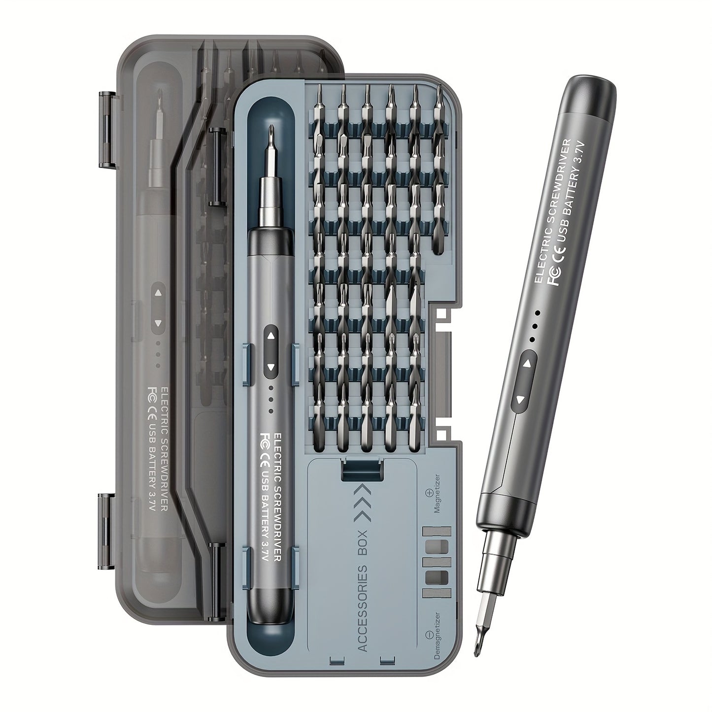 48 in 1 Cordless Electric Screwdriver Set, with 38 Magnetic Precision Bits, USB Rechargeable Lithium Battery, Precision Repair Tool Set for Phones, Laptops, Cameras, Watches, Computers
