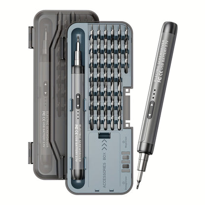 48 in 1 Cordless Electric Screwdriver Set, with 38 Magnetic Precision Bits, USB Rechargeable Lithium Battery, Precision Repair Tool Set for Phones, Laptops, Cameras, Watches, Computers
