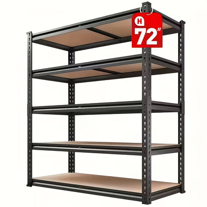 [Heavy Duty Shelving] 60" H Garage Shelving Storage Shelves 5-Tier, 60" H X 28" W X 12" D, 2000LBS Capacity Heavy Duty Adjustable Storage Shelve for Closet, Pantry & Garage Organization, Easy Assembly Required, Garage Storage, Utility Shelves