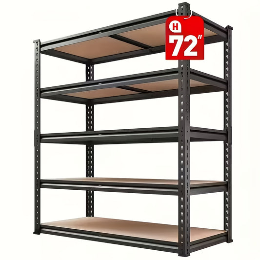 [Heavy Duty Shelving] 60" H Garage Shelving Storage Shelves 5-Tier, 60" H X 28" W X 12" D, 2000LBS Capacity Heavy Duty Adjustable Storage Shelve for Closet, Pantry & Garage Organization, Easy Assembly Required, Garage Storage, Utility Shelves