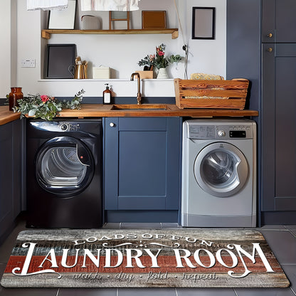 Non-slip Laundry Room Runner Rug, Washable Farmhouse Retro Mat, Home Decor Floor Mat, Laundry Rug for Kitchen, Bathroom Rug, Home Decor, Laundry Room Accessories, Valentine's Day Gift