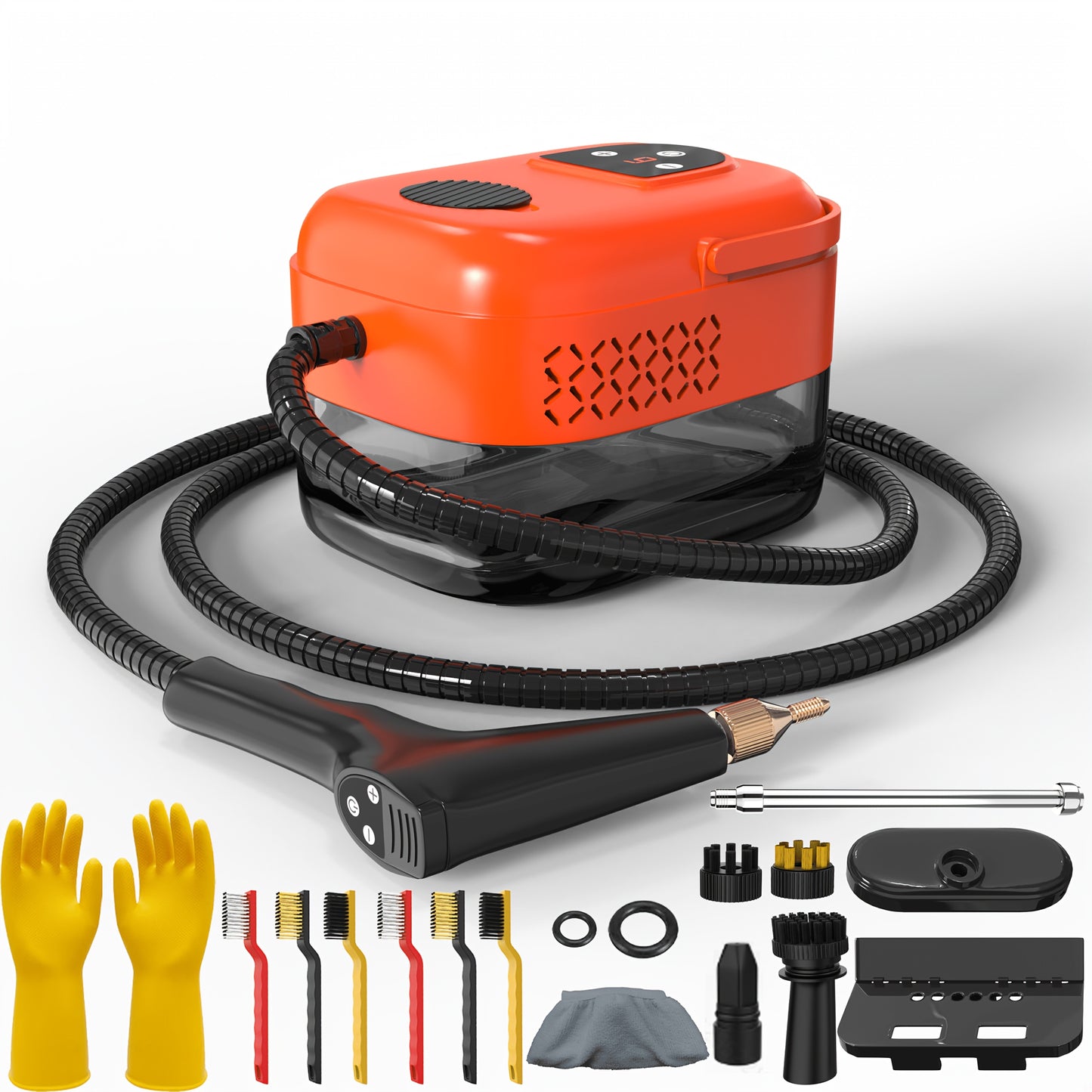 High-pressure And High-temperature Steam Cleaner, Household Steam Cleaner Handheld, High-temperature Carpet Cleaner, Easy to Carry, LCD Display, Multi-speed Control Button, Suitable for Kitchen Fume, Sofa, Tile Gap Cleaning