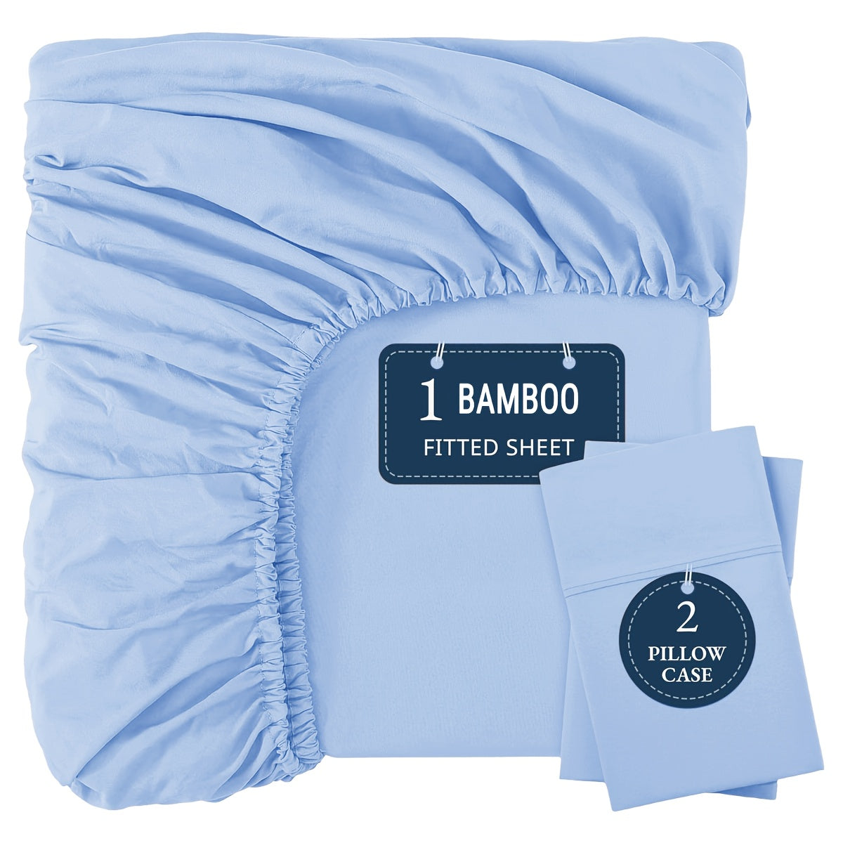 Bamboo Sheets Sets, Cooling, Breathable, Soft, Deep Pocket, Queen Size Extra Thick 3pcs Set (1 Fitted Sheet, 2 Pillowcases), Bottom Sheet, Fits Mattress Up To 15" Deep - Sepia Rose