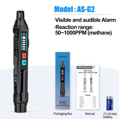 1pc Combustible Gas Leak Detector Alarm - High-Sensitivity Flammable Gas Natural Gas Tester, Methane Detector With Audible & Visual Alarm For All Flammable Gases - For Home & Industrial Use - Essential Safety Device