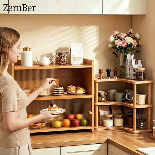 Triangular Design Fits Corner Storage Spaces, with Multi-tiered Organization Efficiently Holding Coffee Accessories, Cups, and Kitchen Odds and Ends. Create a Cozy Coffee Nook That Instantly Transforms Corners into Storage and Display Areas.