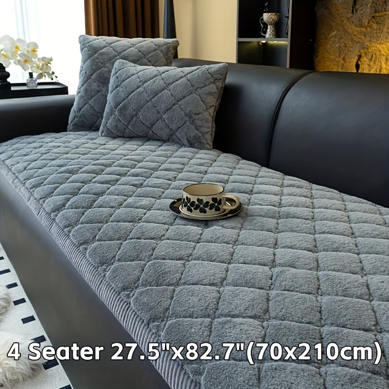 One Thickened Faux Rabbit Sofa Cover Or One Cushion Cover. Pet-Friendly, Machine Washable, Non-Slip, And Warm. Suitable for Bedrooms, Offices, Living Rooms, And Other Home Décor. Can Also Be Used As a Sofa Cushion
