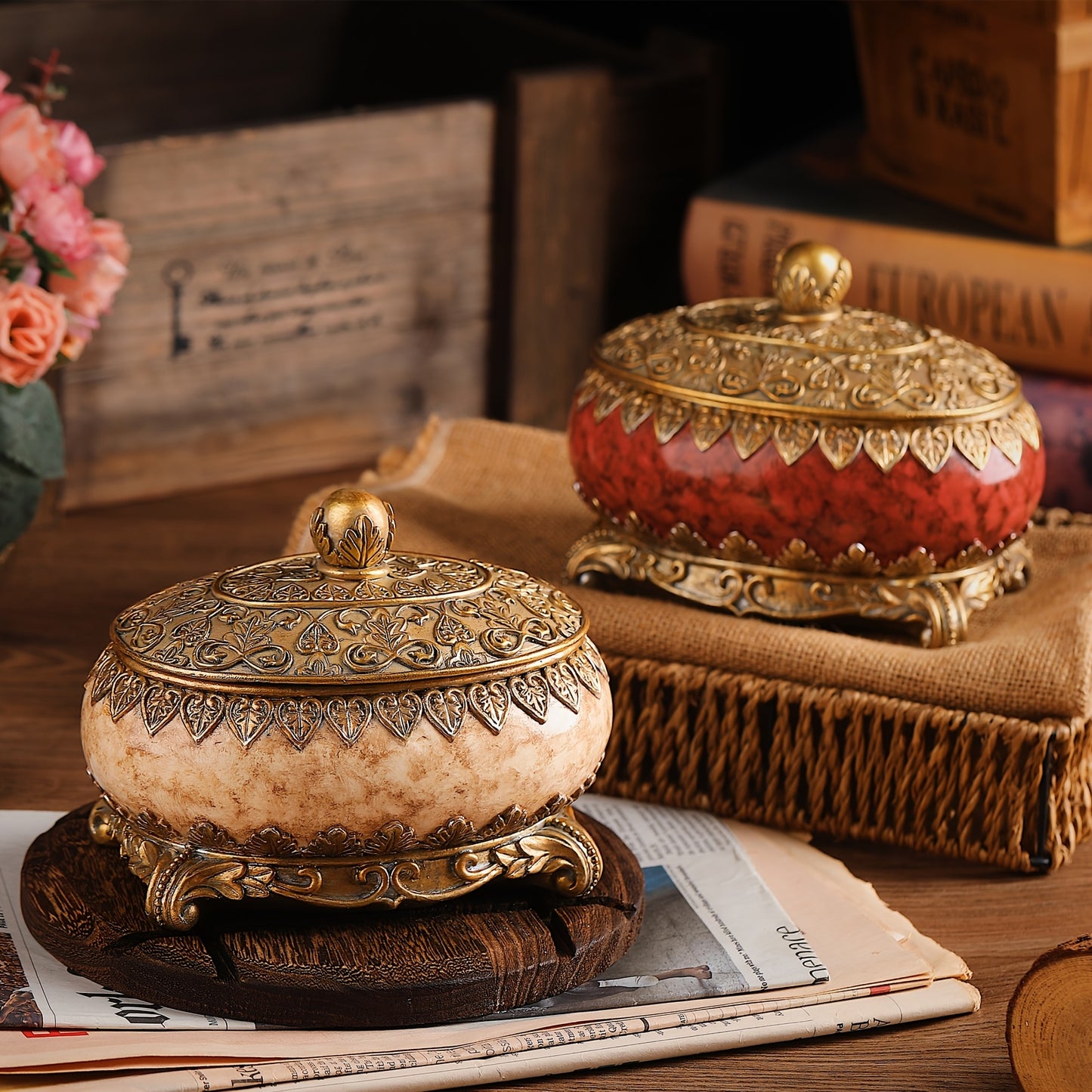 Jewelry Organizer with Lid for Home Decoration, Perfect for Storing Necklaces, Earrings, Bracelets, And Rings - Ideal Holiday Present, Jewelry Boxes