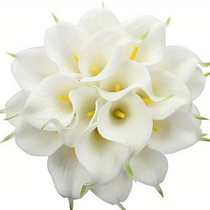 Eternal Lotus Flower Bouquet 20pcs – Horseshoe Lotus Artificial Flowers for Wedding Decoration, Home Floral Arrangements, Outdoor & Festival Decor – White, Black, Red & Orange (No Vase)