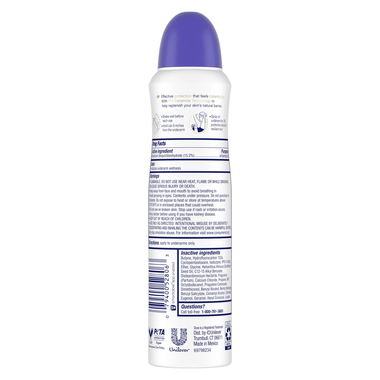 Dove Original Spray 5 fl oz Each Pack Of 6