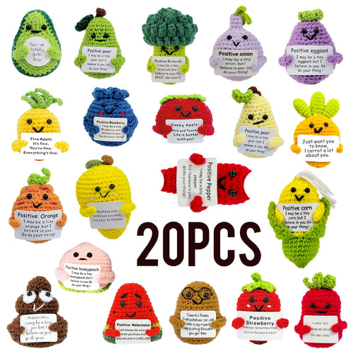 [Okra]20pcs Handmade Eemotional Support Crochet Doll, Collectible Dolls, Positive Crochet, Birthday Gifts for Women Men Son Mom Dad Daughter Sister Friend Coworkers Teacher Appreciation Gifts.