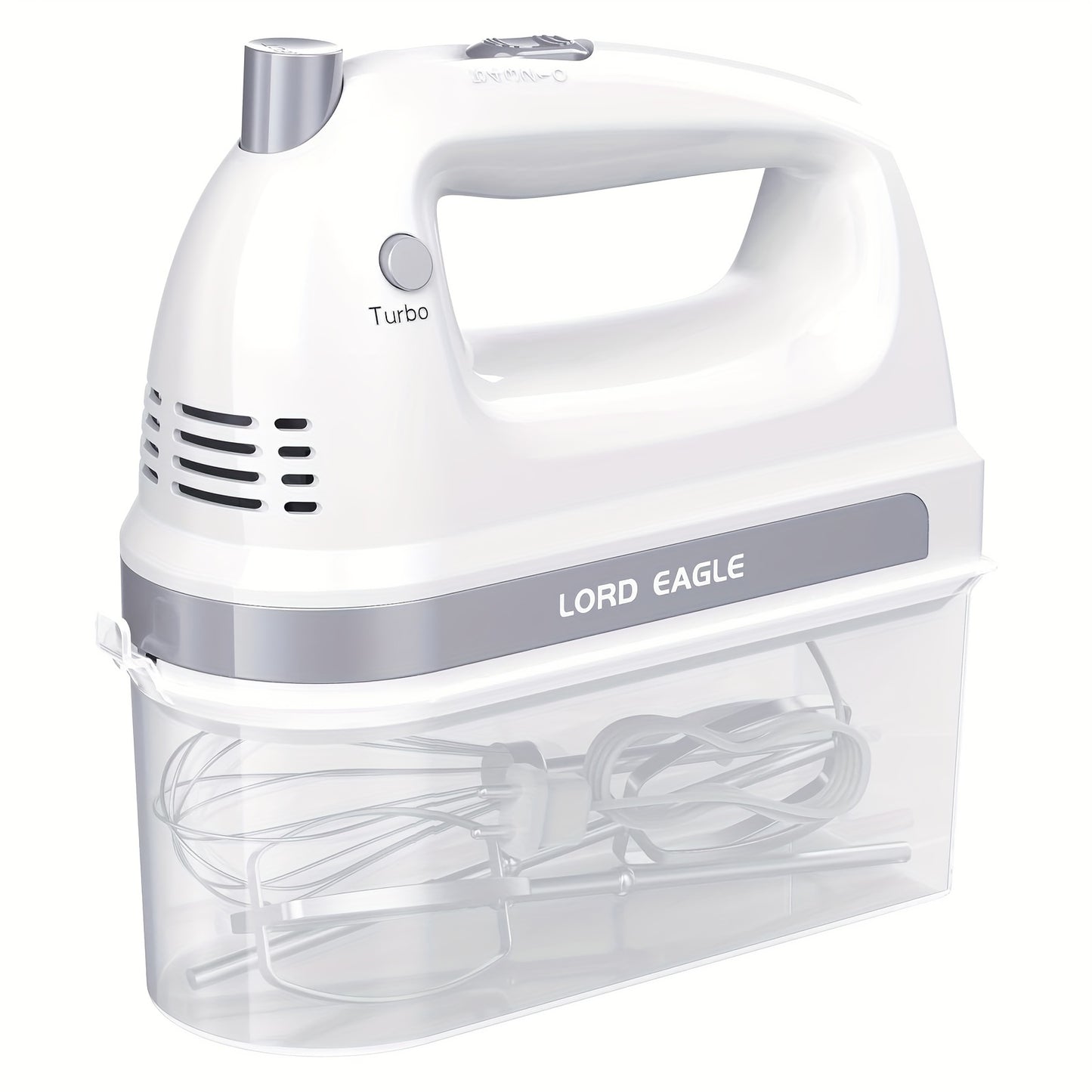 The Perfect Christmas Baking Gift: Lord Eagle 300W Mini Hand Mixer With 3 Stainless Steel Attachments & Snap-On Storage Case, 5-Speed Control For Cakes, Eggs & Cream In White/Red/Black