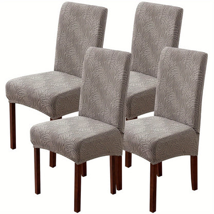 4/6pcs Chair Covers For Dining Room, Stretch Jacquard Dining Chair Slipcovers Removable Washable Chair Protector For Kitchen, Hotel, Restaurant