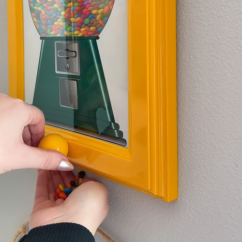 Wall-Mounted Square Photo Frame & Candy Dispenser with Picture Display Shelf - Horizontal Suitable for Candies, Nuts, Pet Treats Storage - Decor,, Office - Space-Saving Picture Frame and Treat Holder