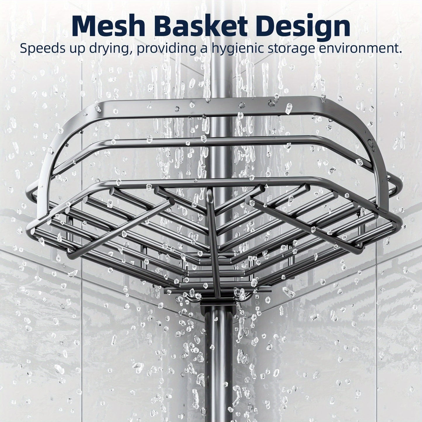 Corner Shower Caddy Tension Pole, Shower Caddies