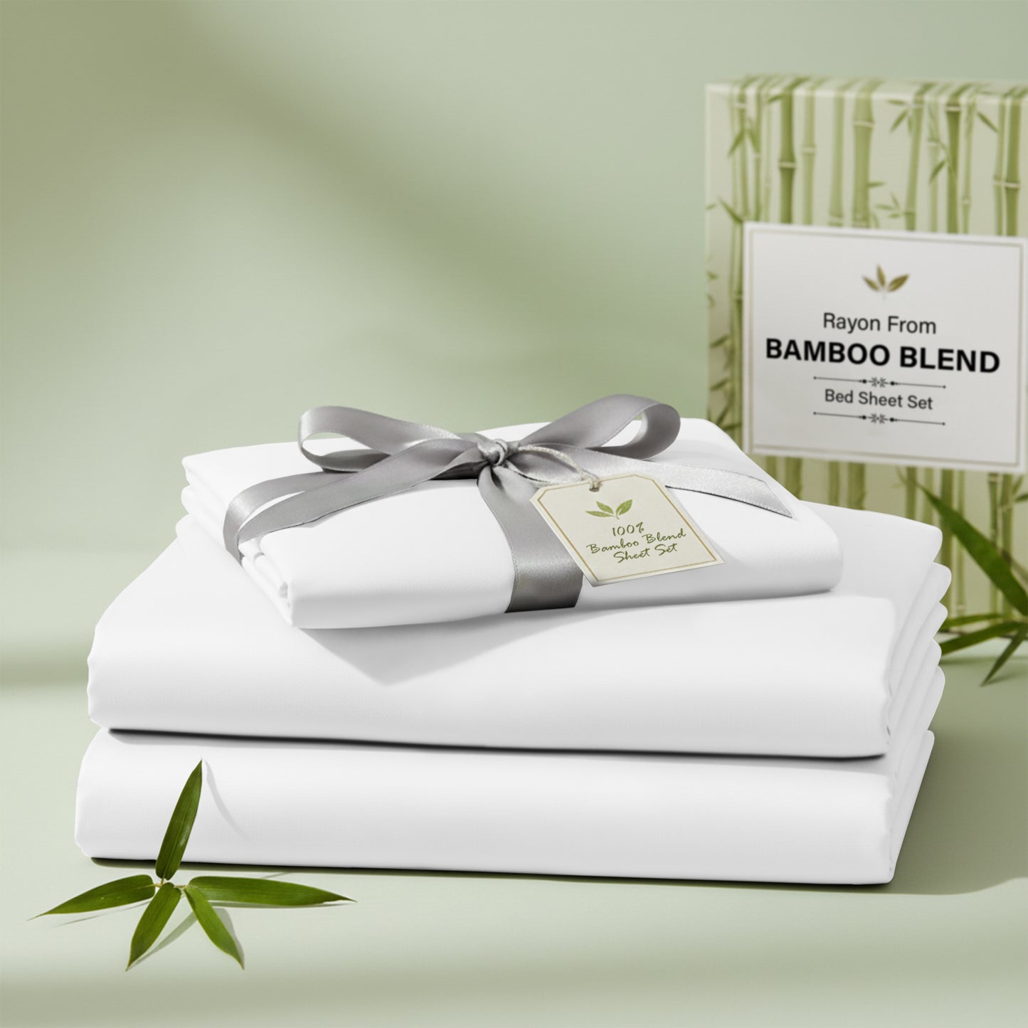 Lux Decor 3/4 Pieces Bamboo Blend Sheet - Polyester & Bamboo Viscose Cooling Bed Sheets, Skin Friendly & Machine Washable Bed sheets Set - Up to 16 Inches Deep Pocket Included 1 Flat 1 Fitted 2 Pillowcases Hotel & Bedroom Accessories