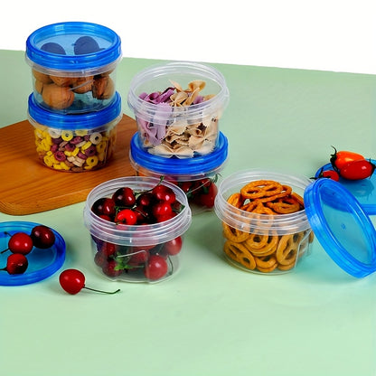 6pcs or 3pcs Stackable Food Storage Containers with Clip-on Lid - Microwave Safe, Airtight Stackable Canisters - Space-Saving, Transparent Design for Pantry, Office, Travel - Food-Grade Plastic Containers (16.91oz or 33.81oz) - Ideal for Snacks, Pasta, Ce