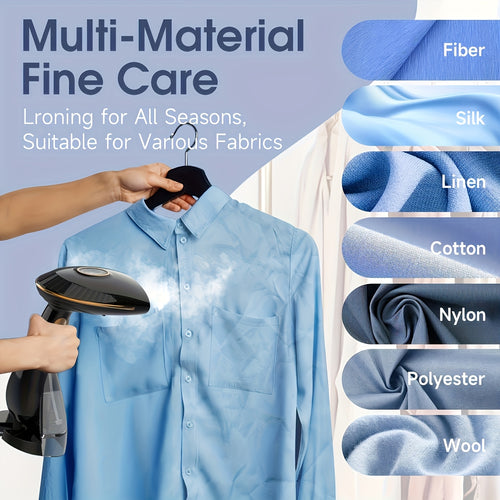 Handheld Garment Steamer 1500W Portable Fabric Steamer Quick Heat Continuous Steam for Removing Wrinkles Creases from Clothes Curtains Upholstery Travel Home Use