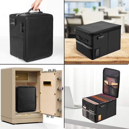 Fireproof File Cabinet with Lock, Fireproof Document Organizer Collapsible File Box Filing Cabinet with Handle for Letter Legal Folder Certifications