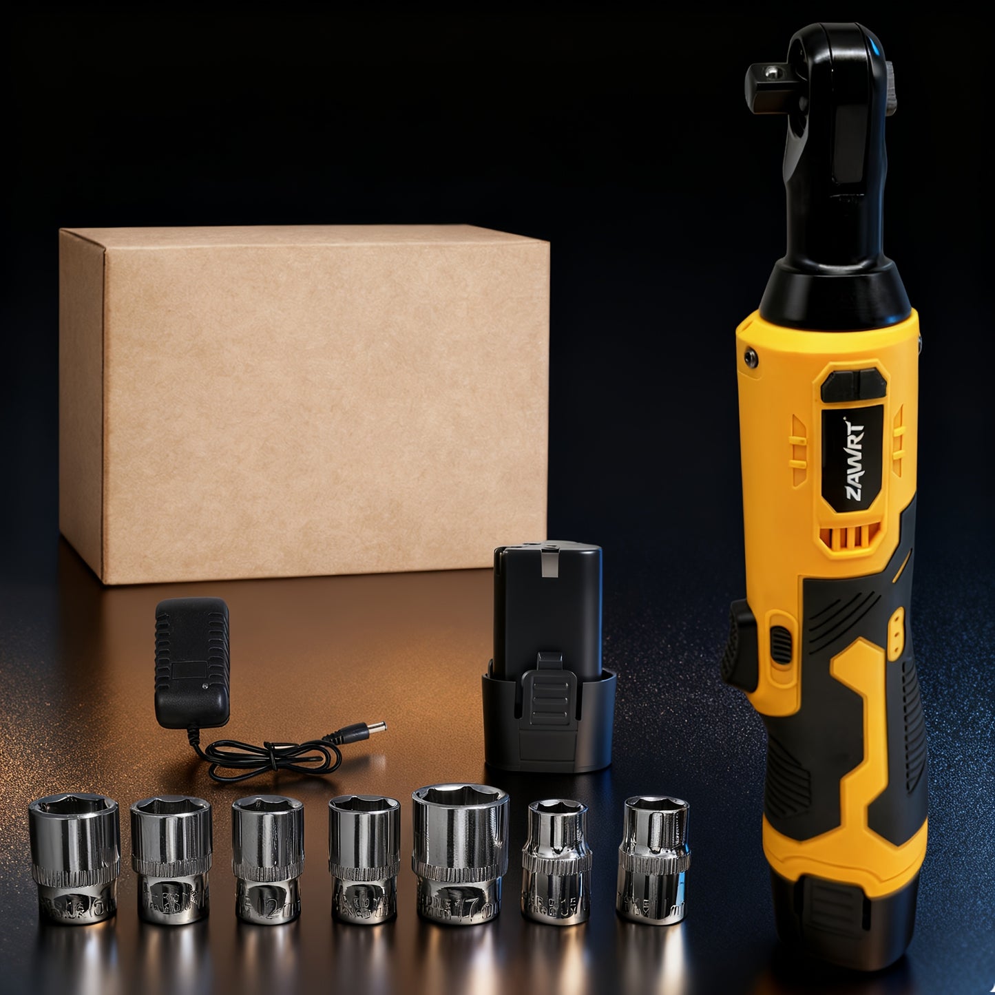 12V Cordless Electric Ratchet Wrench Set, 45Nm High Torque 3/8" Ratchet, Rechargeable High Torque Automotive Repair Angle Frame Installation Tool, Home Improvement Tool, Best Gift for the Family