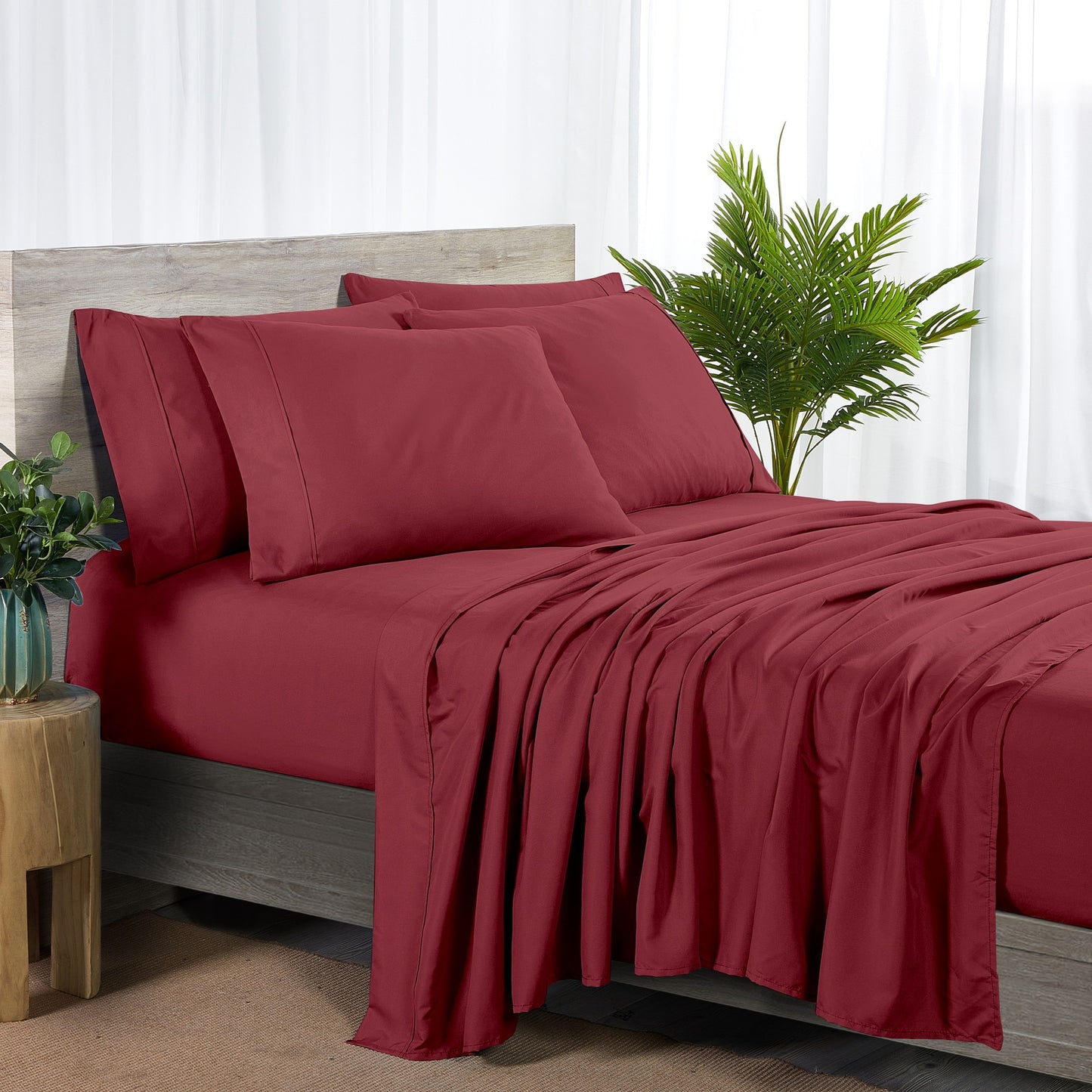 Dan River Bamboo 2000 Thread Count 6-Piece Sheet Set with SnugGrip - Extra Wide Elastic Band on Fitted - Soft, 16 Inch Deep Pocket - Shrink & Wrinkle Resistant