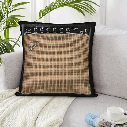 Gorgeous Style Guitar Amplifier Throw Pillow Cover, Decorative Zipper Throw Pillow Cover, Polyester, Machine Washable, Suitable for Musicians, Guitarists Gifts, Comfortable Living Room Bedroom Sofa Home Decoration, Pillow Core Not Included