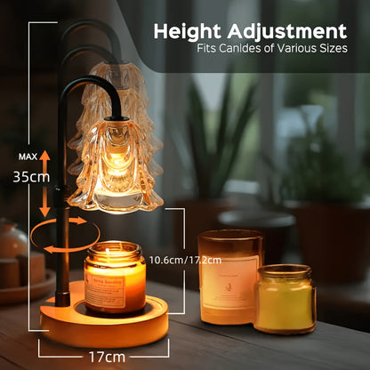 2-Pack Candle Warmer Lamp, Candleholders, LED Light With Dimmer And Wood Base, Height And Brightness Adjustable Wax Warming Lamps, House Warming Gifts New Home Decor, New Year And Valentine'S Day Gift, For Wife Mom Lovers Friends [Bulb Not Included]