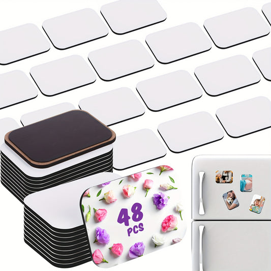 96 Pcs Thick Sublimation Magnet Blanks Sublimation Blank Refrigerator Magnets with 48 Pcs Larger Square Blanks, 48 Pcs Fridge Magnets for Kitchen Microwave Oven Office Decor 2.8 X 2 Inch, Kitchen gifts