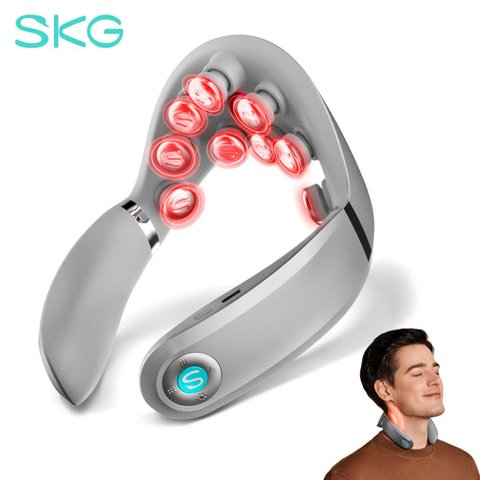 Neck Massager with Heat Cordless Electric Kneading Neck Massage Device Portable Wearable Hands-Free Muscle Relaxer for Office Car Travel Gift for Women Men