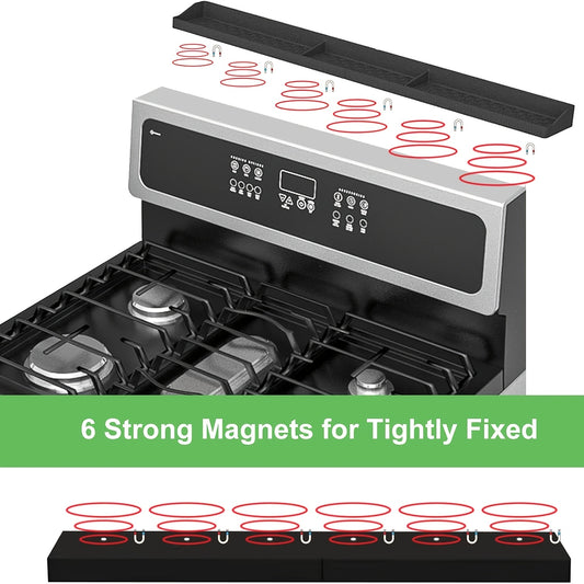 30 Inch Silicone Stove Oven Top Shelf | Magnetic, Soft Flexible, Strong Magnetic, Heat Resistant Spice Rack Kitchen Organizer for Over Oven Stove