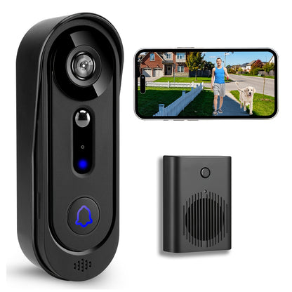 Doorbell Camera Wireless 1080P, Alert, Night Vision, Motion Detection, Indoor Chime, Two Way Audio, Battery Power, Only 2.4Ghz, Cloud Storage